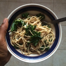 kale and whole wheat pasta